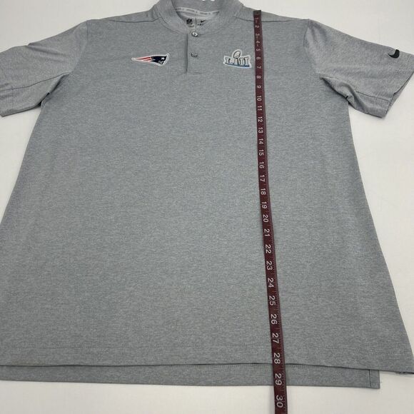 New England Patriots Nike Shirt Men L Gray Polo Dri-Fit‎ On Field Super Bowl LII - Picture 8 of 11